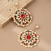 Stylish Retro Faux Diamond & Pearl Flower Dangle Earrings for Women - Elegant Banquet Party Jewelry