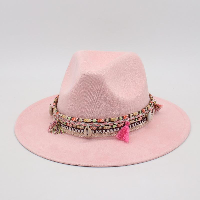 Premium Ethnic Style Fringed Accessories Cross-Border Amazon Cowboy Hat Suede Western Prairie Top Hat Jazz Hat