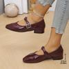 New Low-heeled Single Shoes Women's Shallow Mouth Square Head Autumn Professional Single Shoes