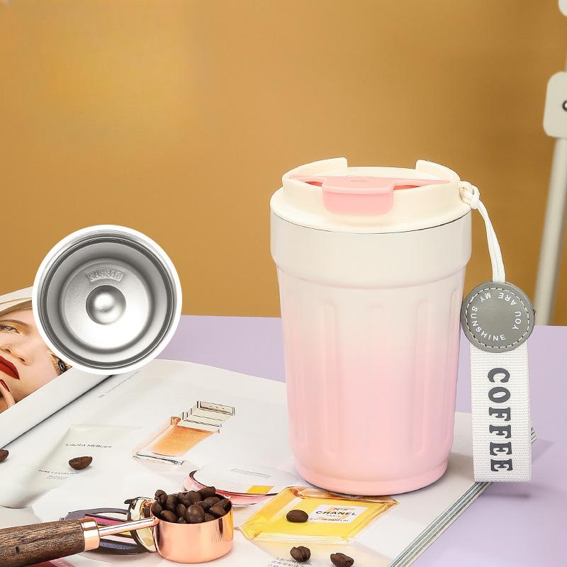 Updated 316 Ceramic Inner Pot Stainless Steel Vacuum Cup Good-looking Boys and Girls Portable Coffee Cup Portable Portable Cup 380ml