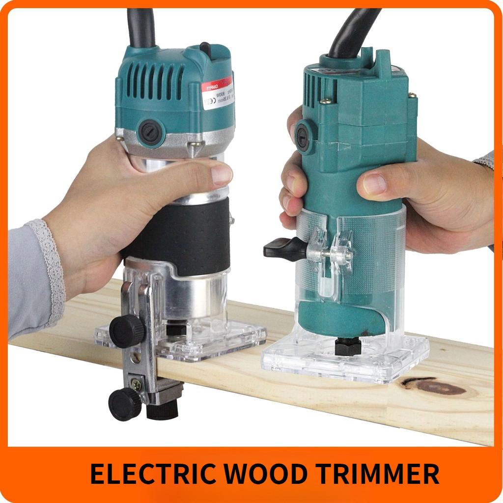 800W High Power Electric Wood Trimmer Handheld Engraving Slotting Router Portable Woodworking Power Tool