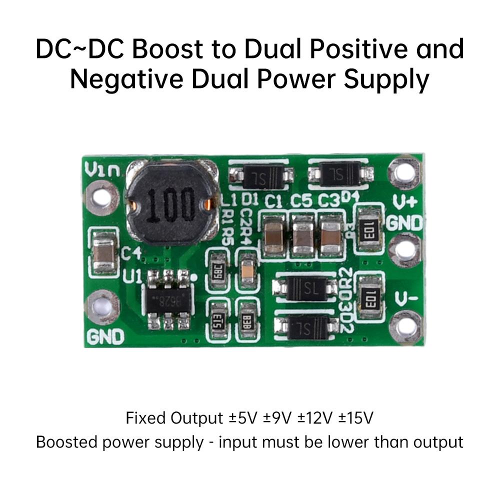 DC-DC Step-Up Positive Voltage Negative Voltage Module Dual Output Voltage Step Up Power Supply Board  DC 3-15V To ±12V ±5V