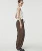 UMARMUNG Lightweight Cotton Oval Silhouette Pants_Chocolate