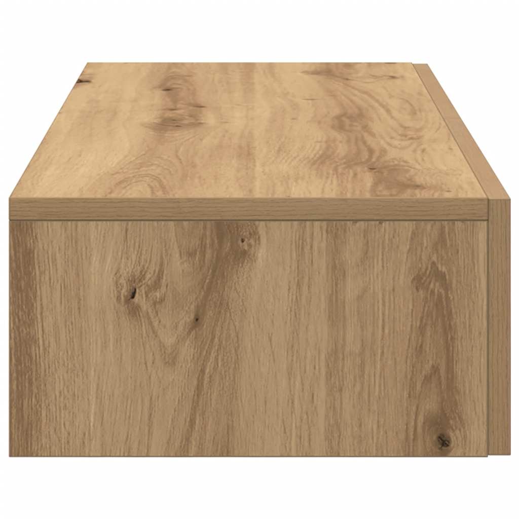 Wall Mounted Shelf with Drawers Artisan Oak Finish 80 x 33 x 17 cm Engineered Wood
