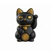 Maneki Neko Mattschwarz Harz Glückskatze Modern für Eingangsbereich, Schreibtisch