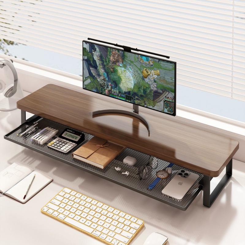 Adjustable Desktop Monitor Stand with Storage