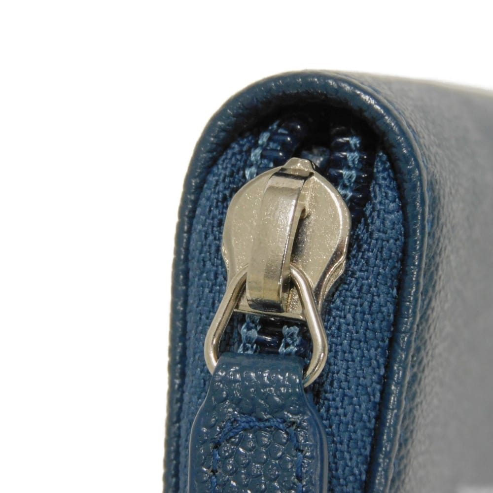 Used 10097 COCO Button Coin Purse A84061 7943 Excellent Condition CC Mark Zip Around 22nd Series COCO Mark Caviar Skin