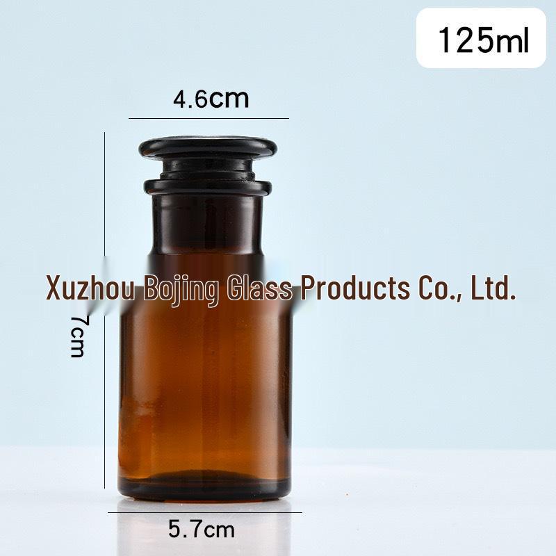 Brown Wide-Mouth 500ml Reagent Bottle with Ground-Glass Stopper