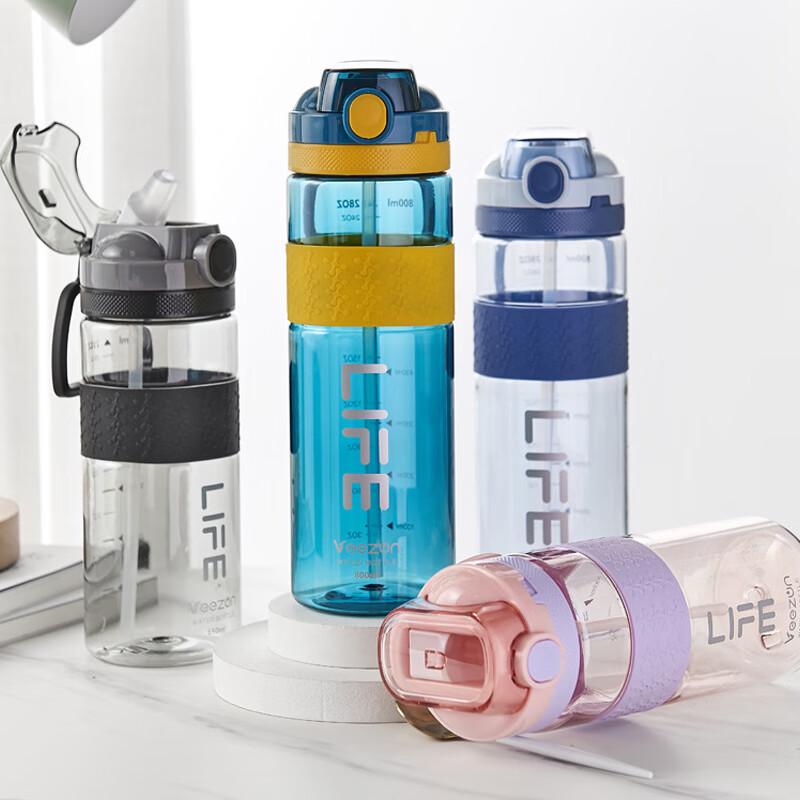 Weizun Fitness Sports Water Bottle with Pop-Up Straw 650ml