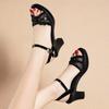 Fashion Ladies Shoes On Sale 2024 High Quality Ankle Strap Women's Sandals Summer Open Toe Buckle Solid Dress Chunky Heels Sandals