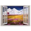 Canvas print, Window - snowy mountains