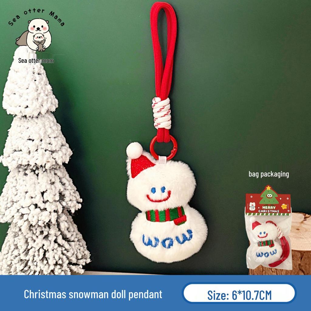 Tengyi Christmas Plush Doll Pendant - Cute Ornament & Versatile Keychain for Girls' Bags