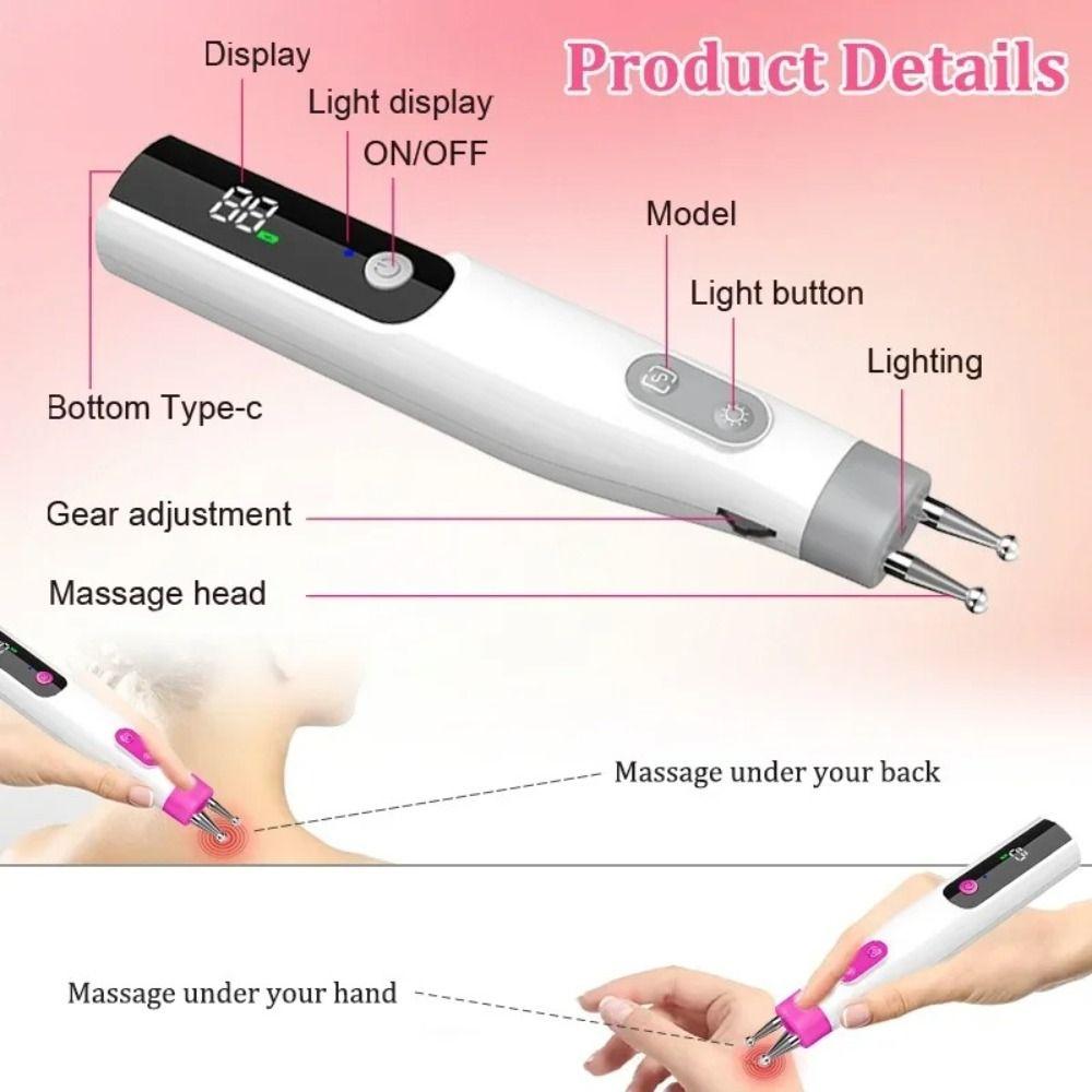 Type-C Charging Electric Massage Pen Multifunctional Double-head Massager  Neck Massage