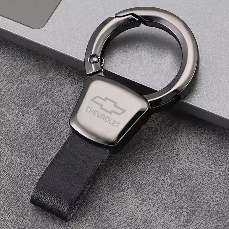 

Leather Keychain Holder Key Chain Rings Pendant For Chevrolet Aveo Captiva Blazer Cruze Malibu Orlando Equinox Spark Sail S10 чёрный