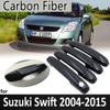 Svart Kolfiber för Suzuki Swift Maruti DZire 2004~2015 2008 2009 2010 2011 2012 2013 2014 Dörrhandtagsskydd Biltillbehör