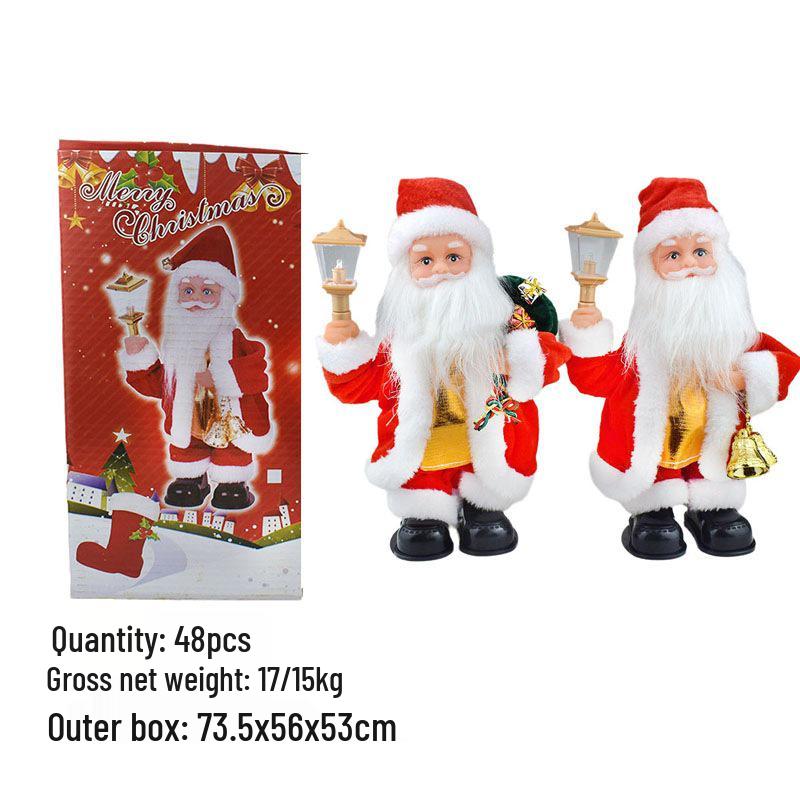 Unikátní elektrický ruční palácový lampion s hrajícím Santa Clausem - Vánoční dárková dekorace