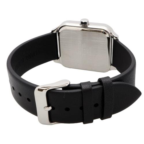 Casio CASIO Standard Moon Phase Analog Men's Watch MTP-M305L-7AV Black Leather Band Silver Overseas Model