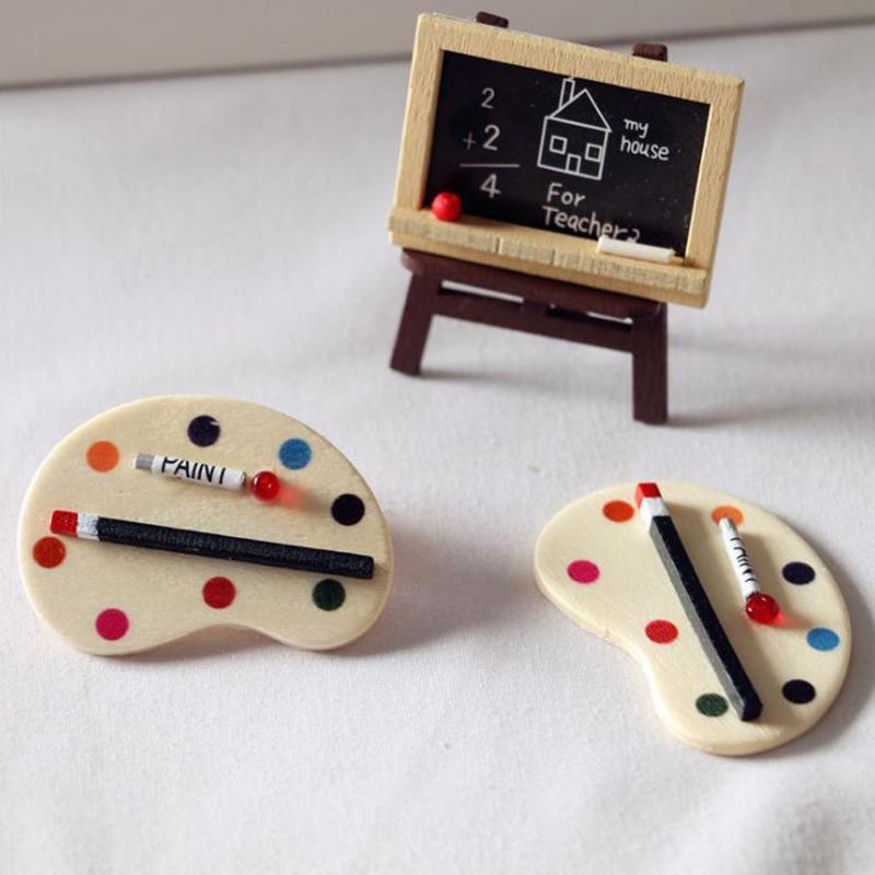 

1/12 Dollhouse Miniature Simulation Wood Color Palette Accessories Decorations 1pc