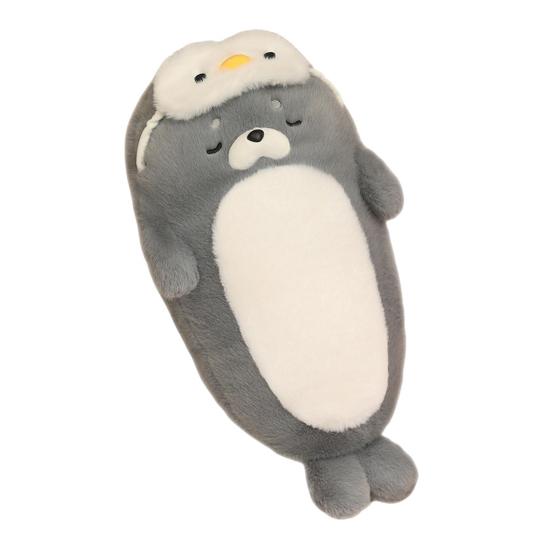 Seal Plush Pillow Sleeping Seal Stuffed Animal with Removable Accessories Soft Cuddly Pillow for Hugging