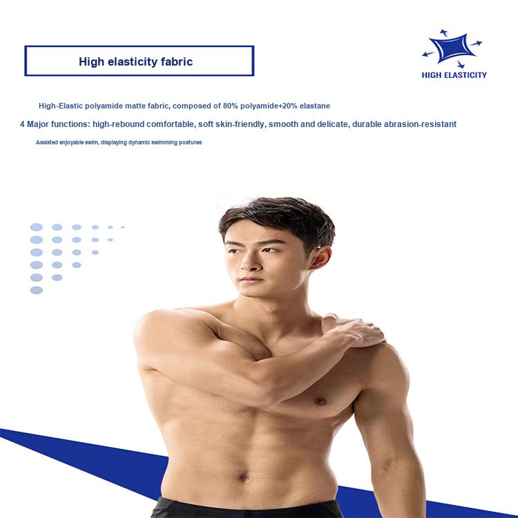 Anta Logo Print Elastic Waist Straight Leg Sports Swim Trunks Men Swimwear Black 992227881-1