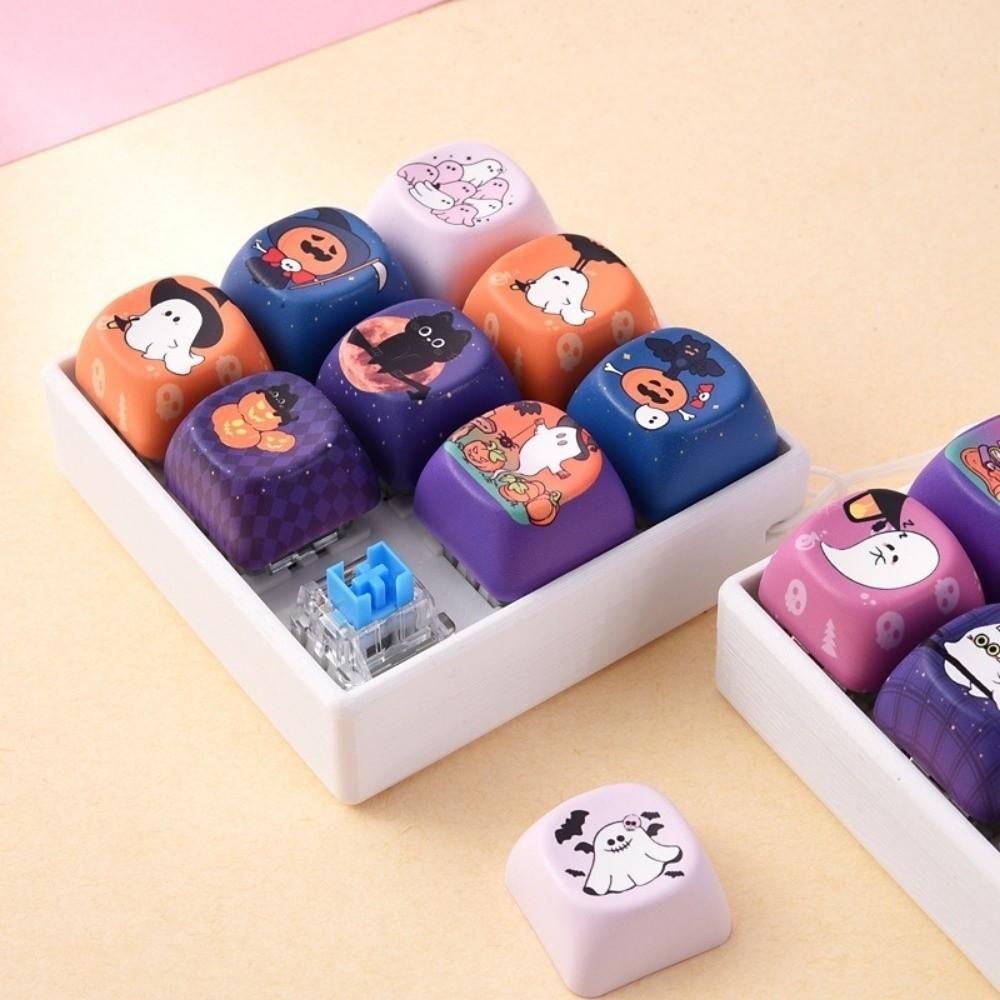 Halloween Pattern Fidget Toy Creative Decompression Button Keychain Bag Hanging Decor