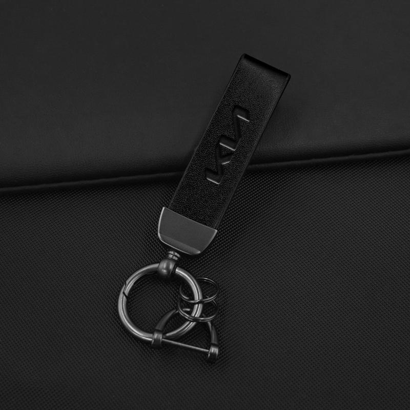 2026 Hot Car Sticker Car Styling Vintage Leather Keychain Zinc Alloy Key Ring for Kia Ceed Sportage Picanto Cerato Seltos Soul R