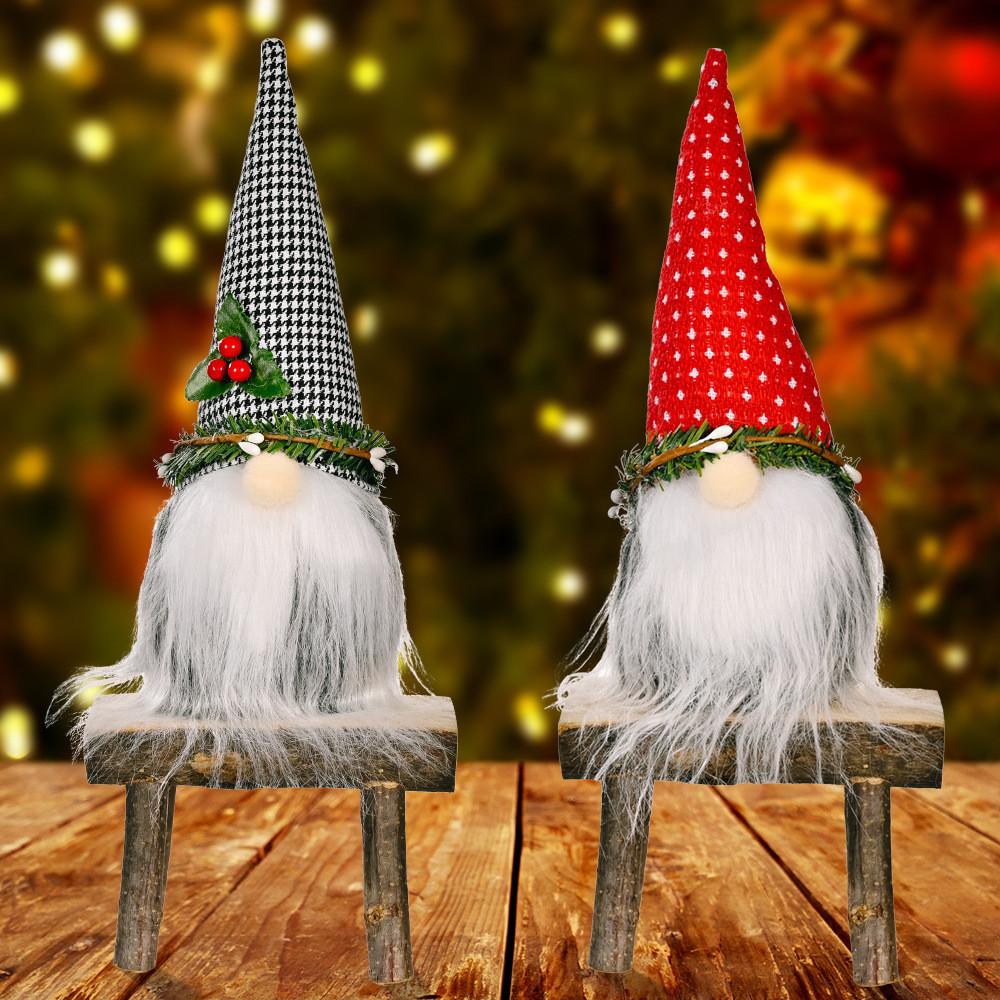 Cozy Plush Christmas Gnome With Gray Rudolph Design Perfect For Holiday Home Accents