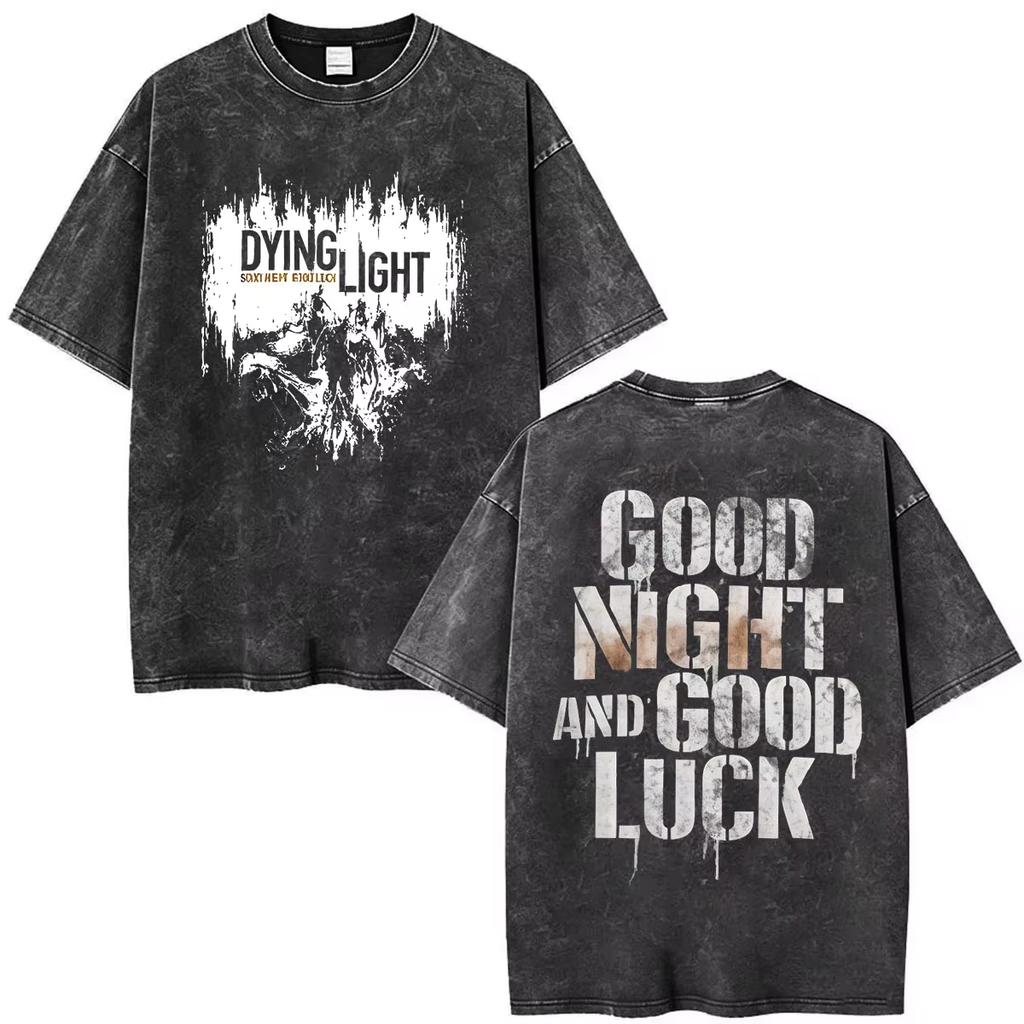 Summer New Game Dying Light Vintage Graphic Print T Shirt Men Women Streetwear Oversized T-shirt Harajuku Hip Hop Punk T-shirt