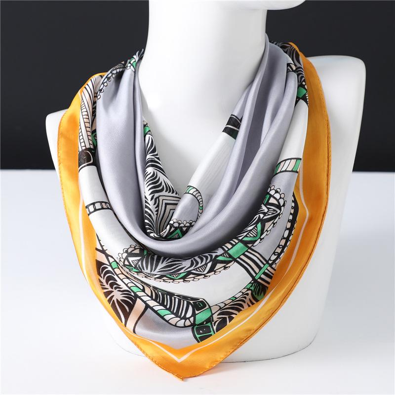Silk scarf new 71x71cm small square scarf women's autumn and winter scarf versatile decorative scarf travel sunscreen headscarf