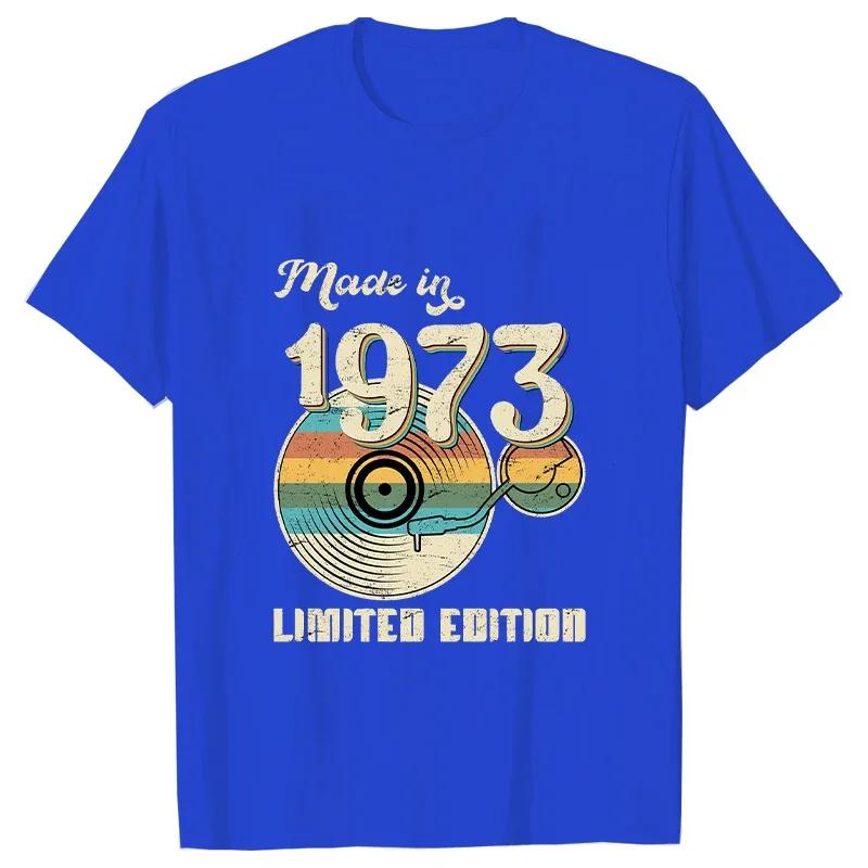 

Винтажные футболки 50 лет 1973 год Лимитированная серия 50-й день рождения Графическая уличная одежда Футболка с коротким рукавом Летняя футболка Подарки на день рождения 4XL