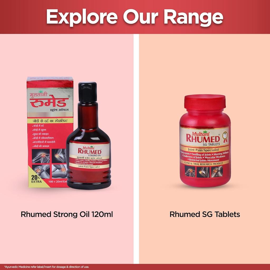 Multani Rhumed Strong Oil 60 Ml Joint Massage Oil For Stiffness Relief Body Care Fast Absorbing Non Sticky Daily Use