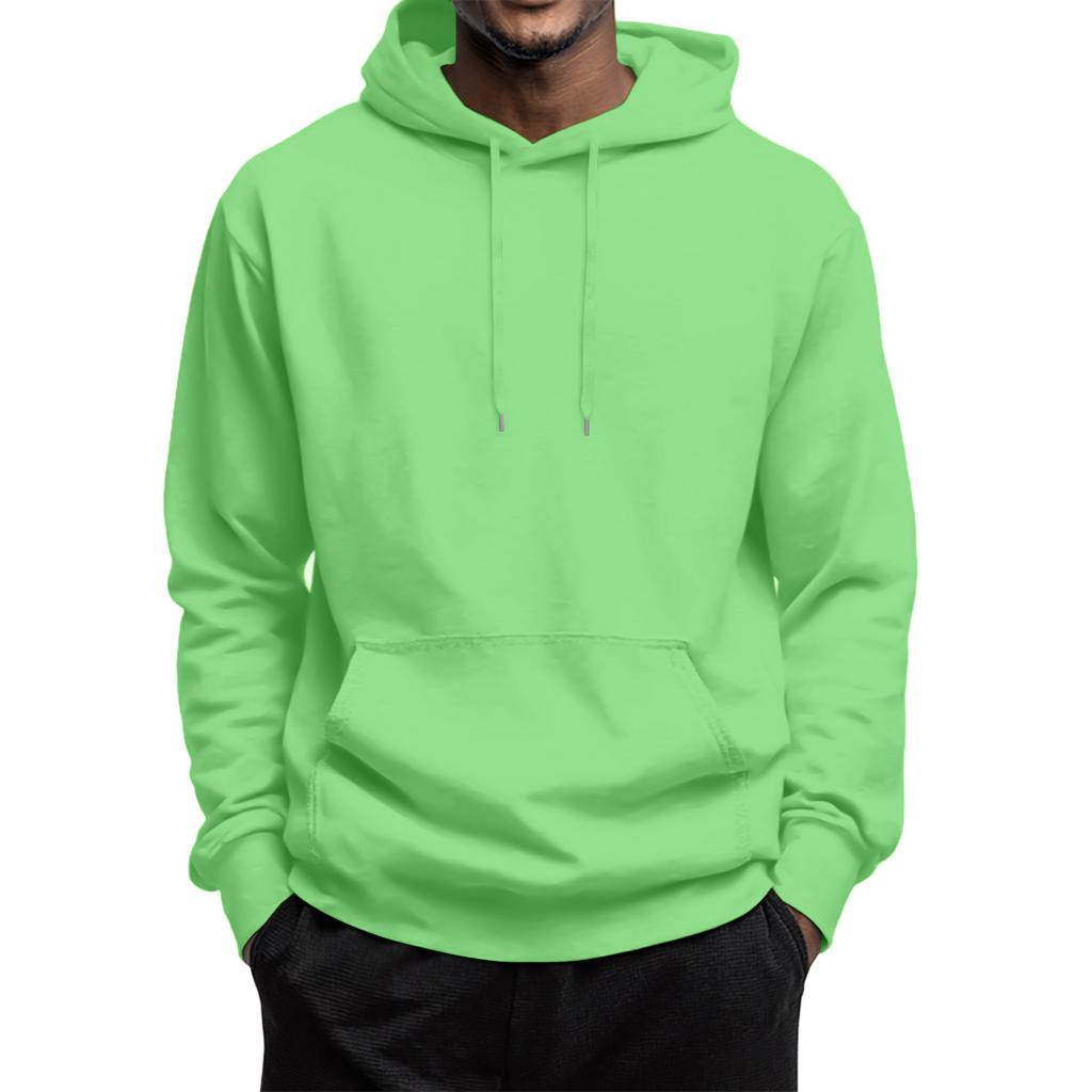 Mens Pullover Hoodie Classic Fit Long Sleeve Sweatshirt with Adjustable Drawstring Hood and Pocket