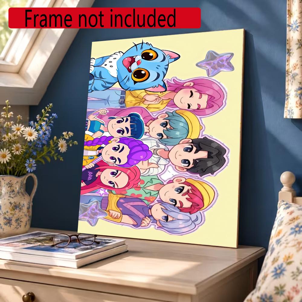 Saja Boys 5D Diy Diamond Painting Round Diamond Mosaic Suitable For Beginners Diamond Painting Rhinestones Gift Frameless
