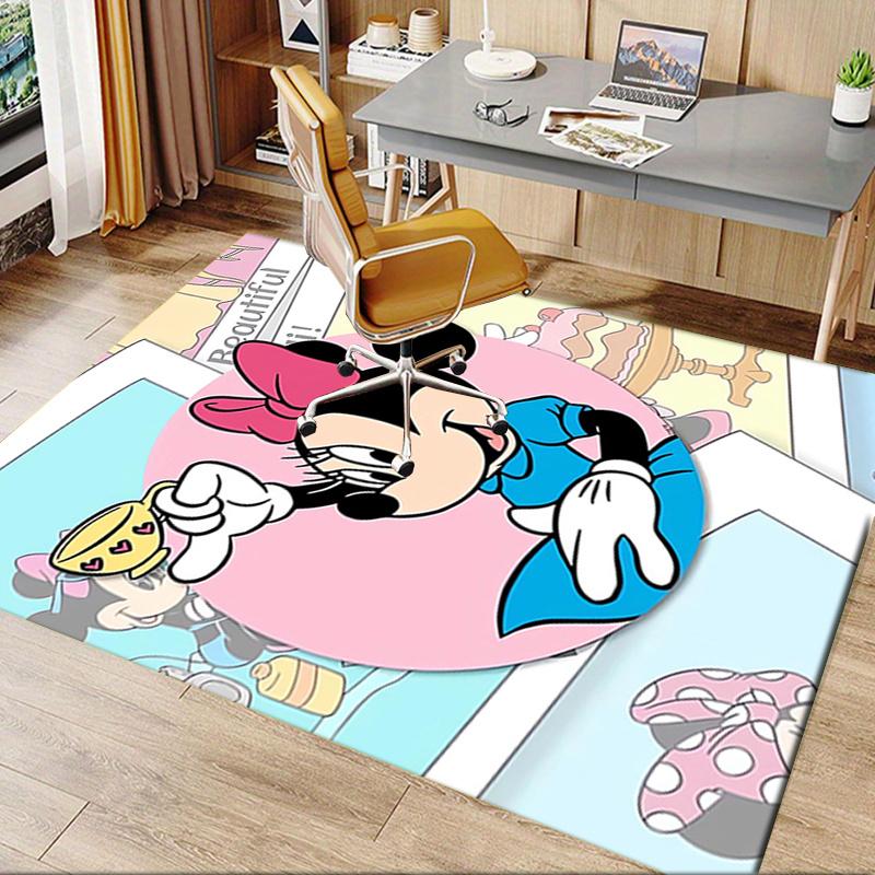 Office Rug Minnie Mouse, Tea Party theme 3D Printed Anti-Slip Rug-Machine Washable for Living Room