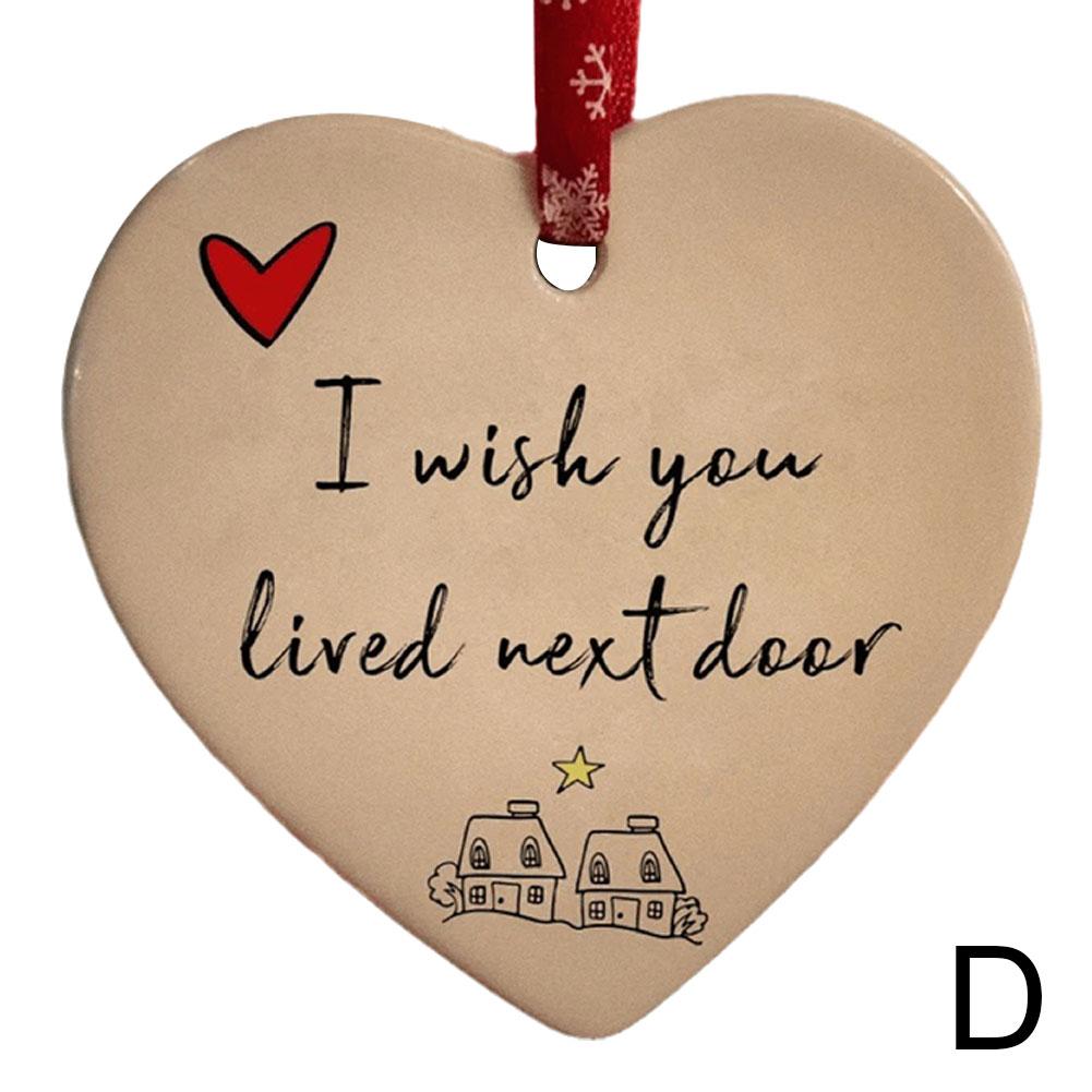 

Украшение в виде сердца «Я желаю, чтобы ты жил по соседству», красное украшение ко Дню святого Валентина, подвесной декор для дома, двухсторонняя подвеска в виде веревки, керамика, Pr M2I7