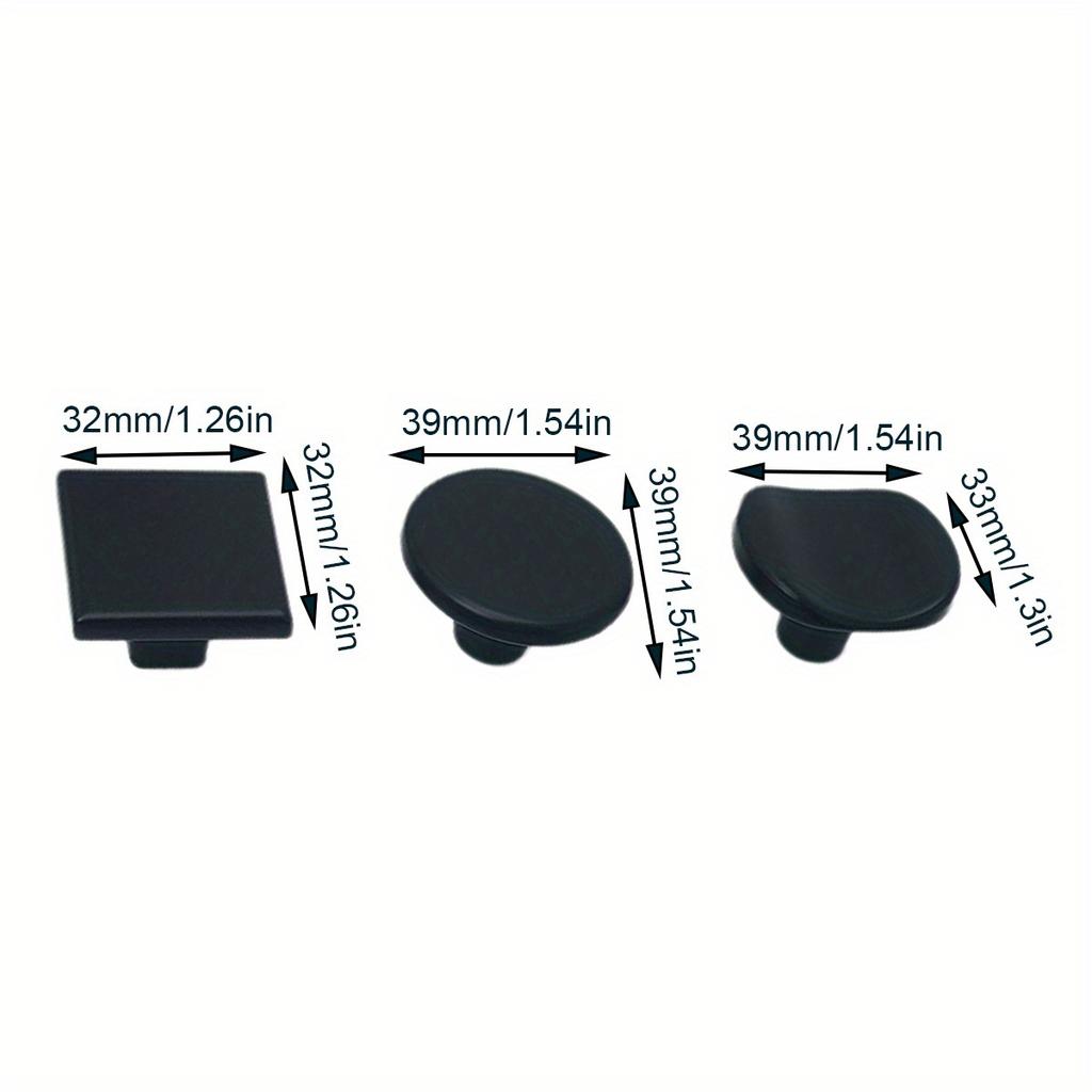 4pcs Simple Solid Single Hole Handle, Pure Black Wardrobe, Cabinet, Drawer, Door Handle
