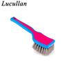 Lucullan Pink/Blue Medium Stiff Synthetic Bristles Tire Cleaner Ergonomic Easy Grip  Tire Cleaning Brush