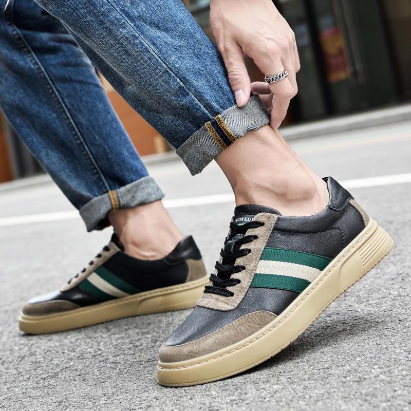 Men's Shoes 2025 Summer New Men's Youthful Style Thick-soled Round Toe Shoes Lace-up Everyday Work Fashion Casual Shoes