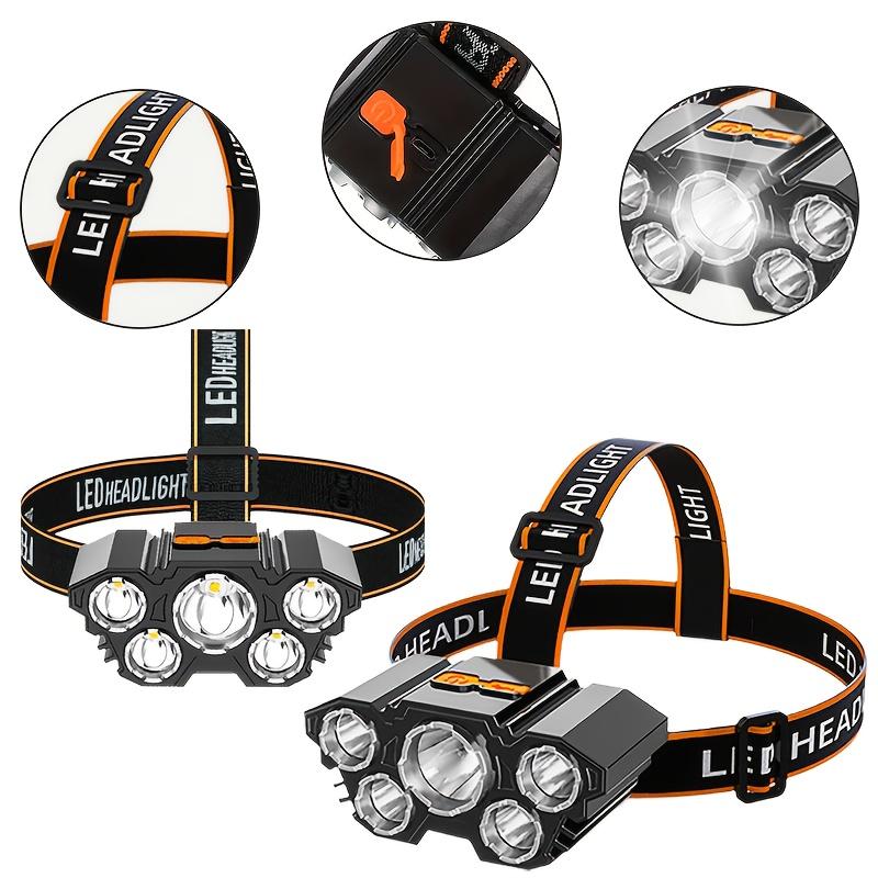 Multi-functional LED headlight, USB rechargeable headlight (with cable), adjustable mode, for outdoor camping and other family emergency lighting
