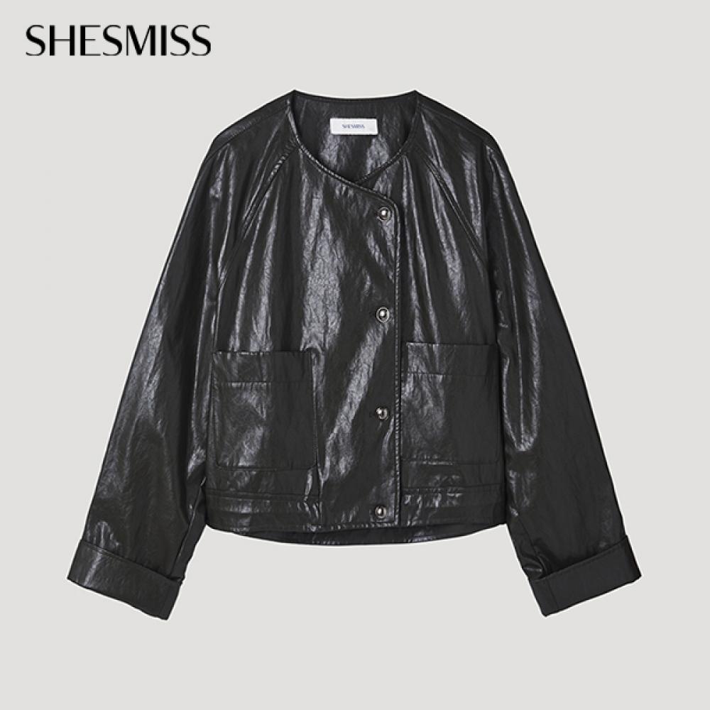 

Кругла шкіряна куртка She S miSS Swwjkp12060 Bk blacks/66