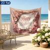 Party Banner Floral Gifts Polyester Fabric Birthday Backdrop, Polyester Wall Decor for Celebration & Photos