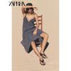 Zaprha 2025 Summer New Sexy Backless V-neck Sleeveless Vertical Sling Midi Dress 2180341