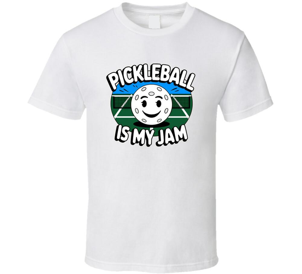 Pickleball Is My Jam T-Shirt Cool Ball Guy Fun Tee For Pickleball Lovers T Shirt M