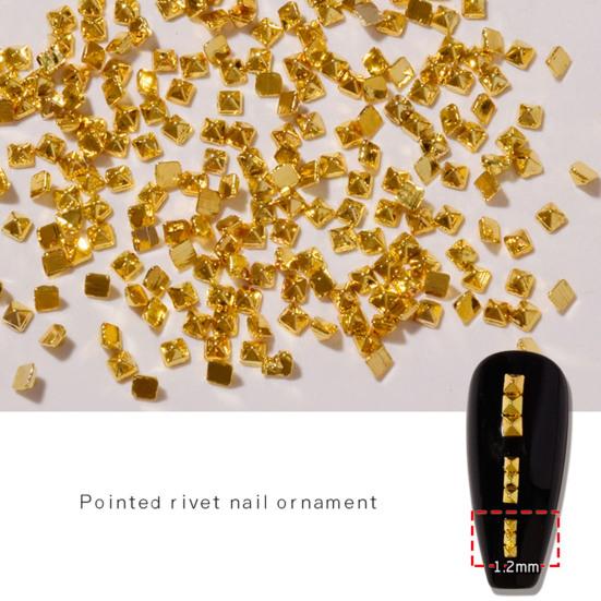 200Pcs/Set Nail Rivet Glitter 3D Effect Non-Fading Metal Rivet Art Decoration Street Punk Charm for Manicure