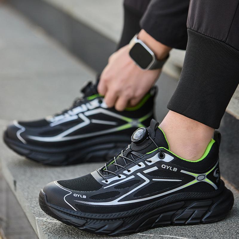 Fashion Rotating Button Safety Shoes Men Steel Toe Sneakers Anti-smash Anti-puncture Work Shoes Non-slip Security Protective Sneakers