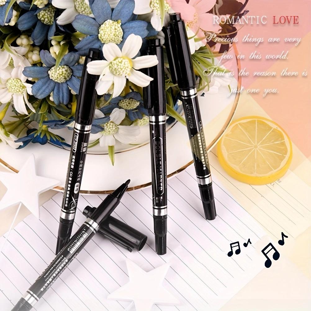 Set de 10 pixuri de marcare cu tijă subțire, rezistente la apă, cu două capete - cerneală durabilă, cu uscare rapidă și vibrantă pentru studenți, birou și artă