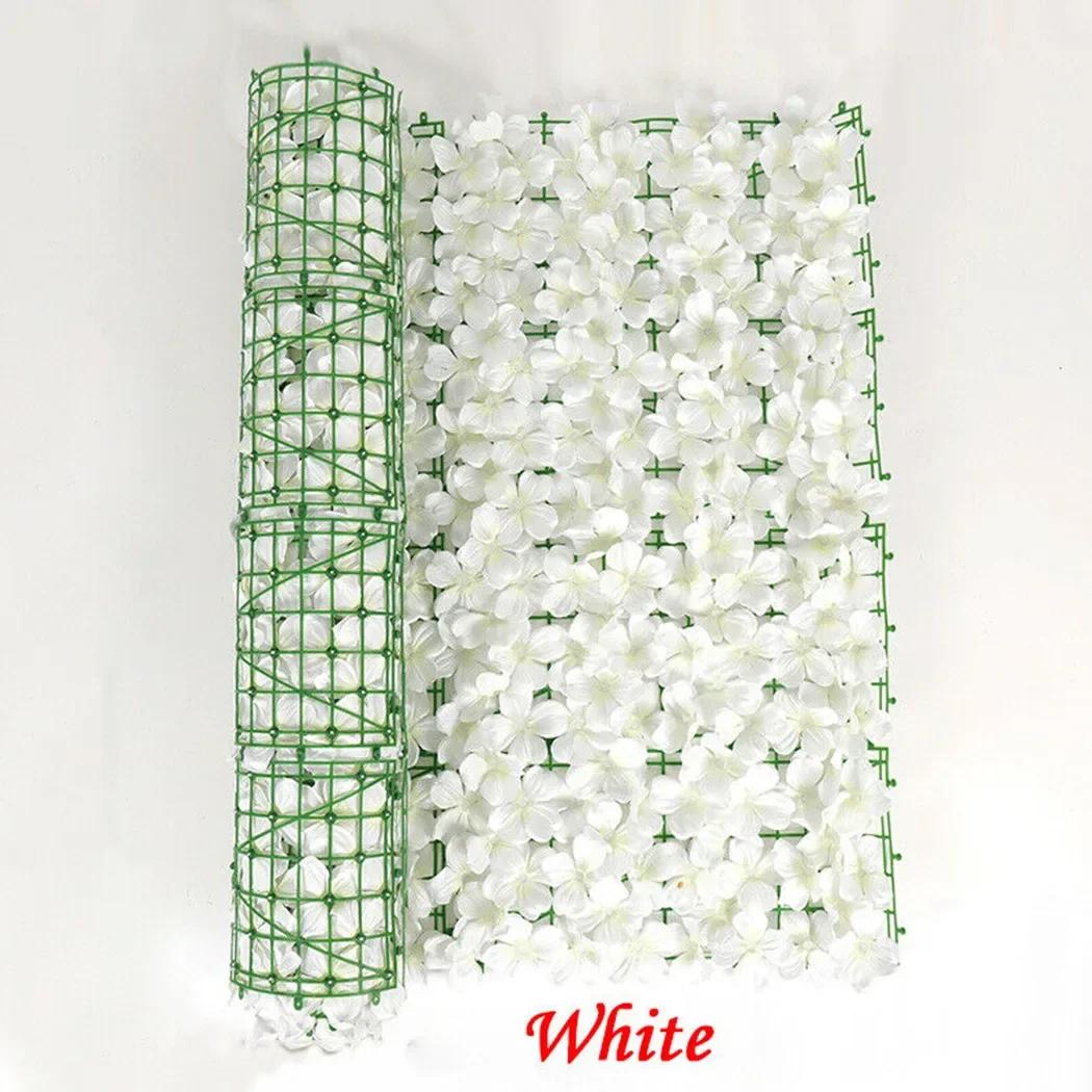 

0.5*1M Artificial Privacy Flowers Hedge Cherry Blossom Fence Decoration Artificial Fence Home Garden Decoration Outdoor Wedding белый