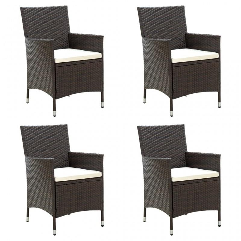 Day and Night - Day and Night Garden Chairs with Cushions 4 Units Brown Synthetic Rattan