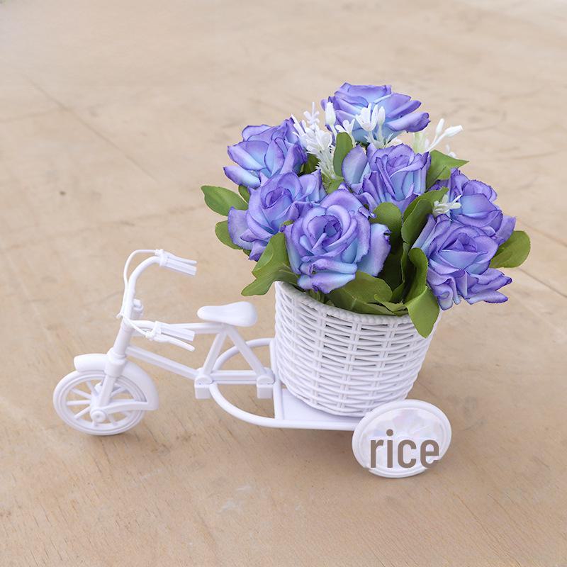 ოთახის ხელოვნური ყვავილების ნაკრები: პატარა ქოთნის ორნამენტები სახლისა და მანქანის დეკორაციისთვის