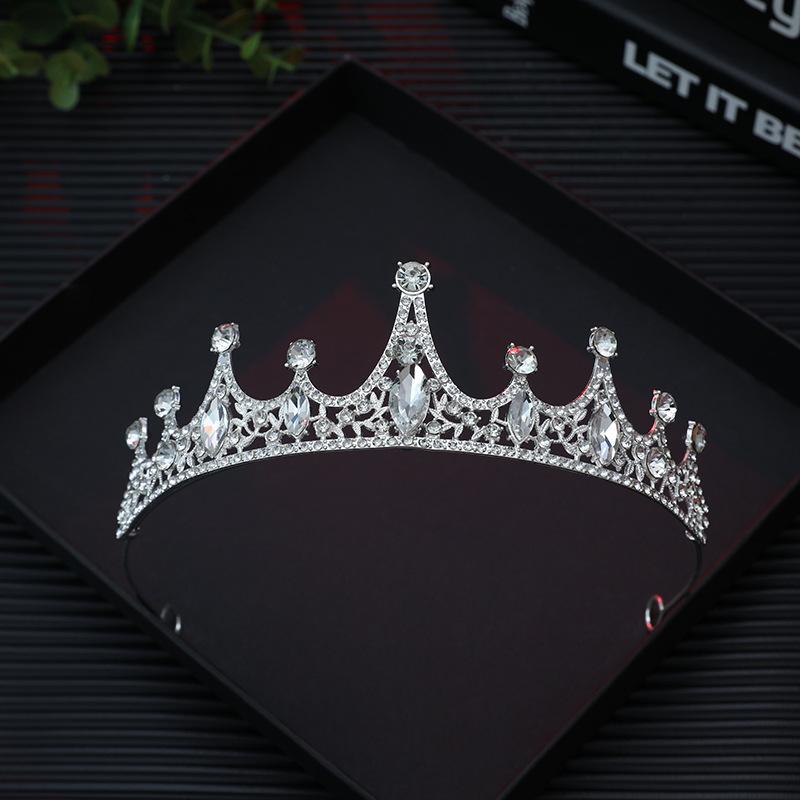 

Детские головные уборы для вечеринок Антикварная женская повязка на голову Аксессуары для волос Хрустальная корона королевы Барокко Ретро Свадебная корона